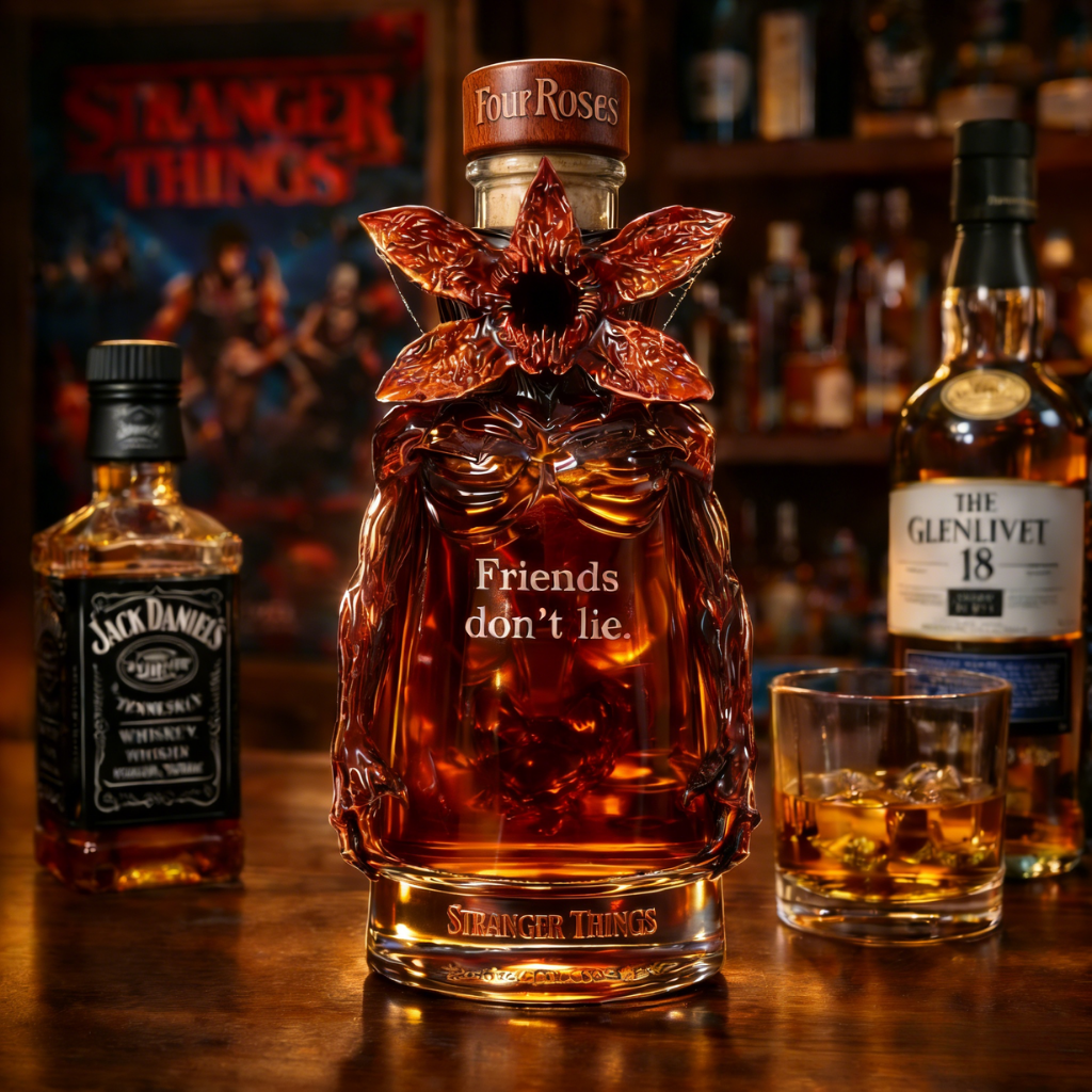 The Other Side Stranger Things Whisky Bottle