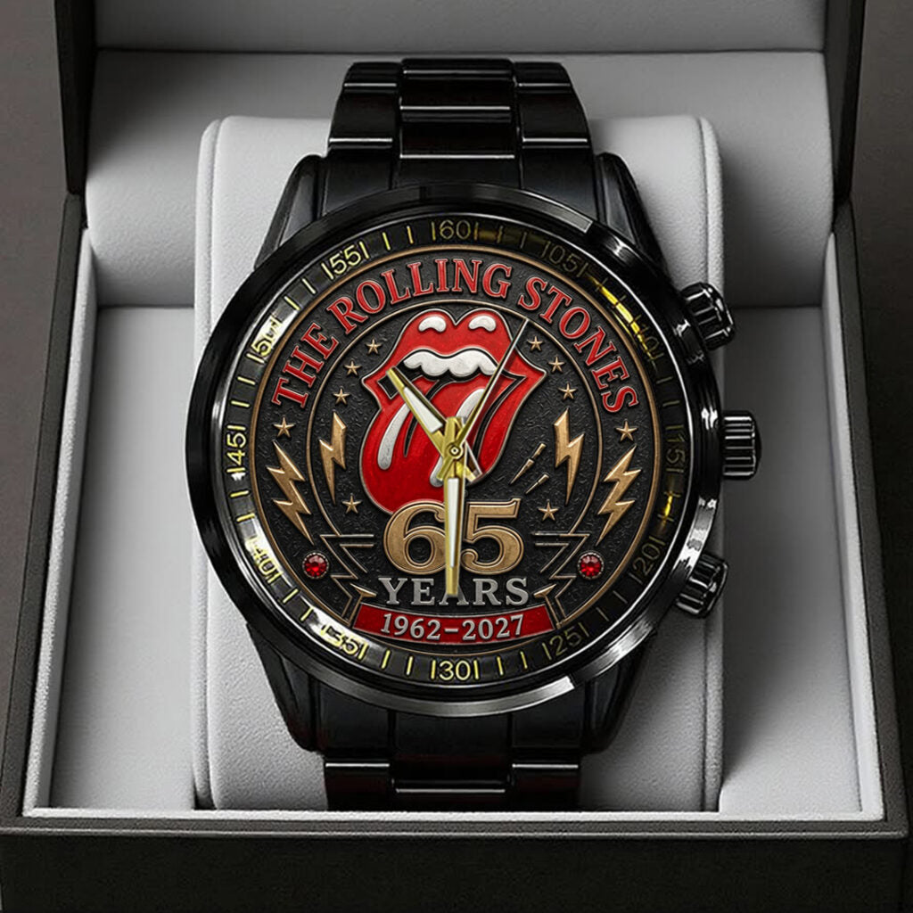The Rolling Stones 65 Years Anniversary Black Stainless Steel Watch - TANTN24555