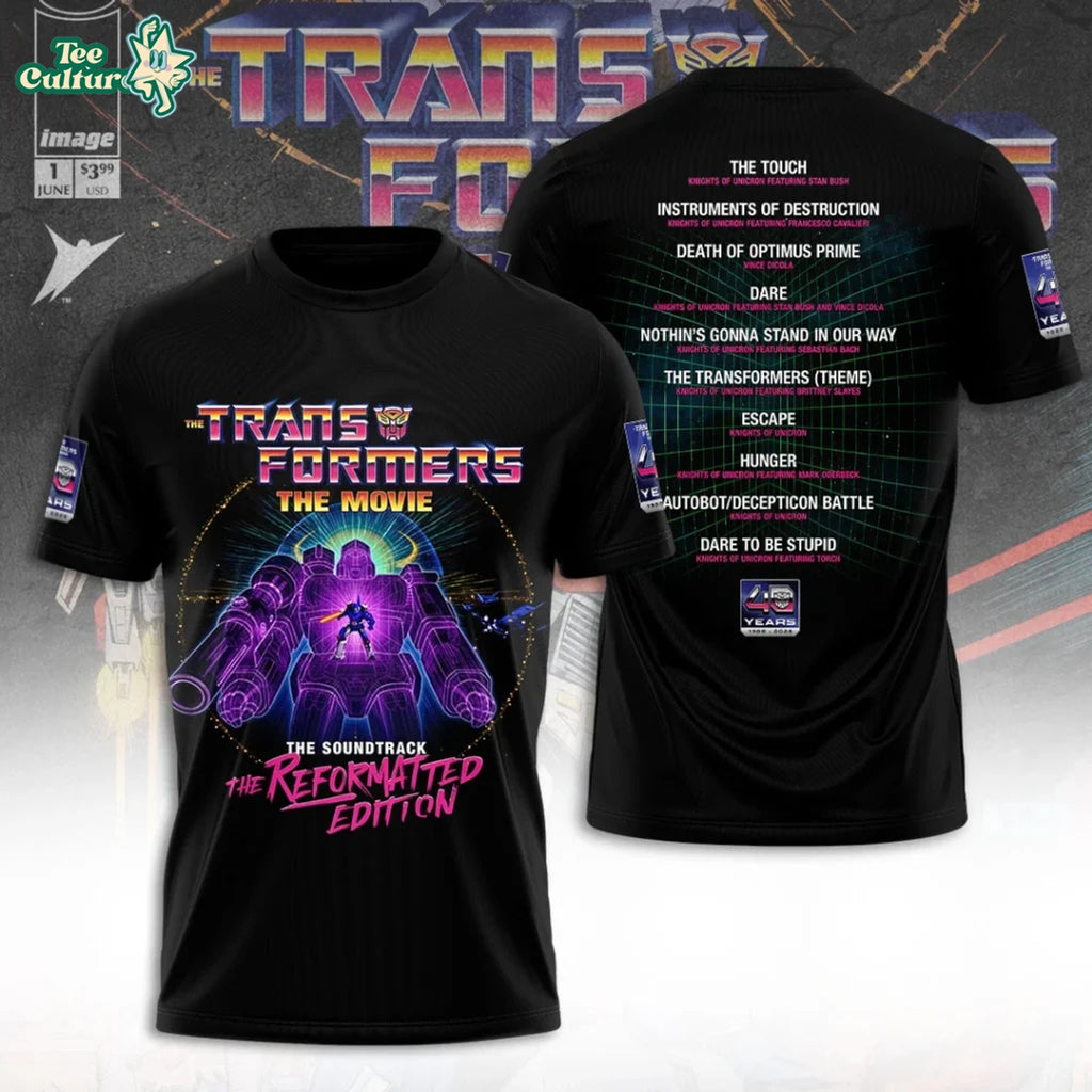 The Transformers The Movie 40th Anniversary 3D Apparel Merch