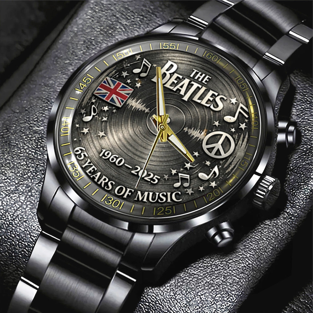 The Beatles 65th Anniversary Black Stainless Steel Watch - TANTN19763