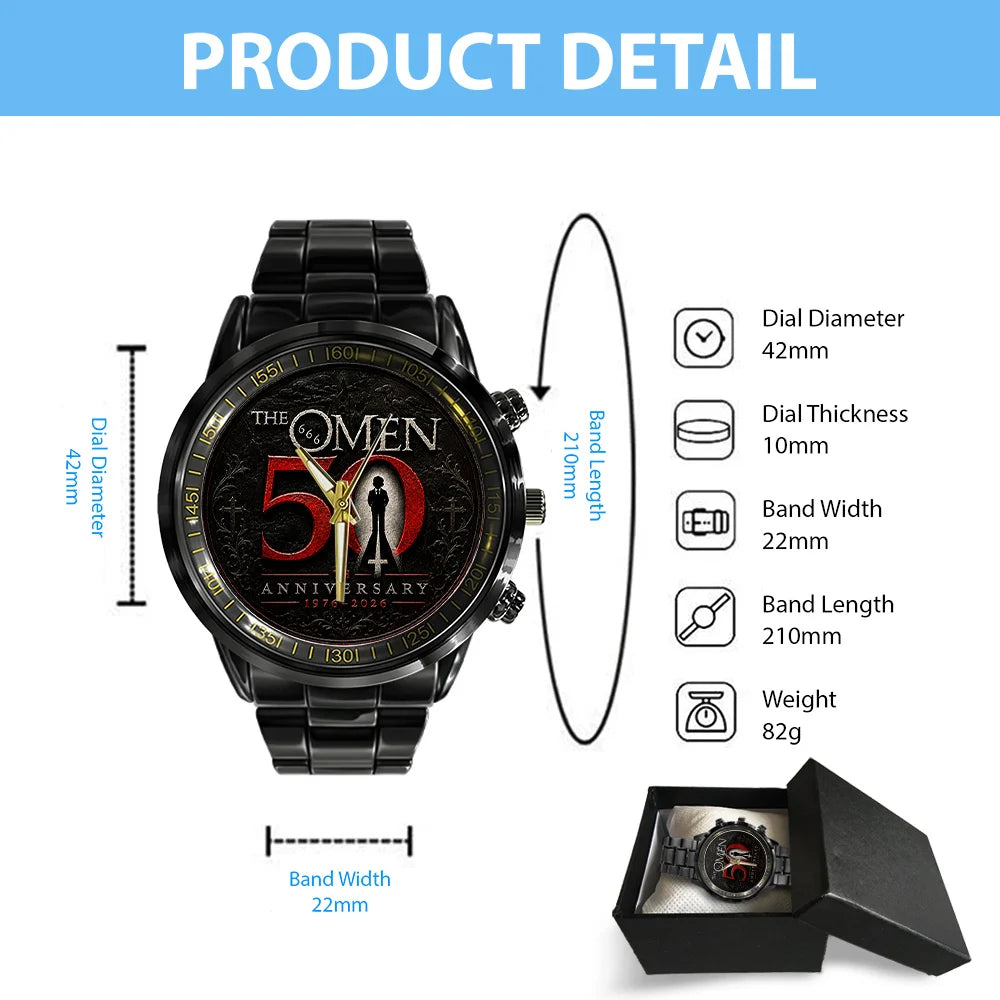 The Omen 50th Anniversary Black Stainless Steel Watch - GNE8240