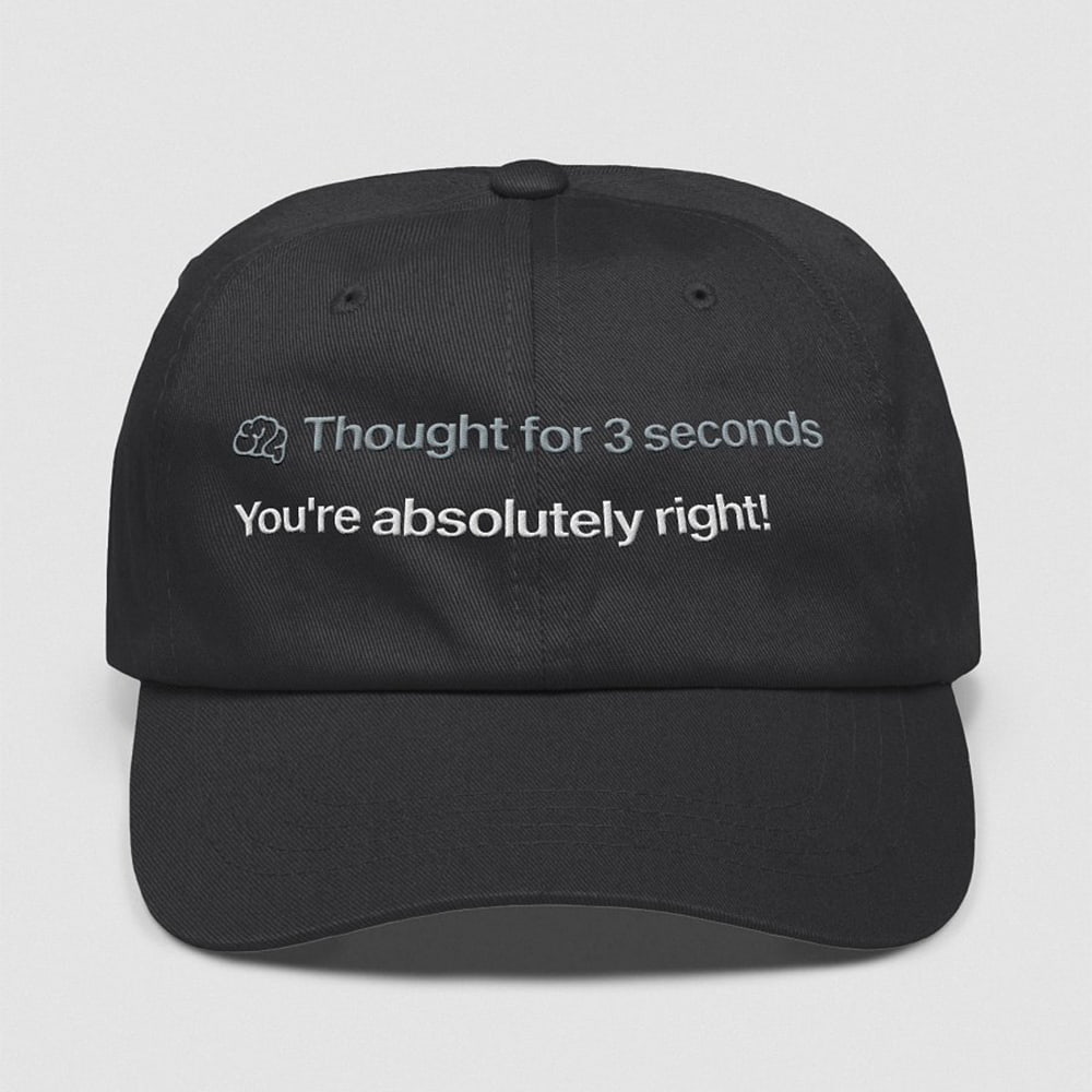 Thought For 3 Seconds You’re Absolutely Right Hat
