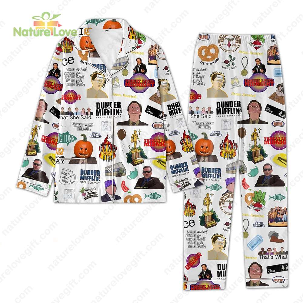 Threat Level Midnight Pajamas Set The Office Movie Dunder Mifflin Pajama
