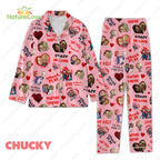 Tiffany Valentine Chucky Lover Valentine’s Pink Pajamas Set