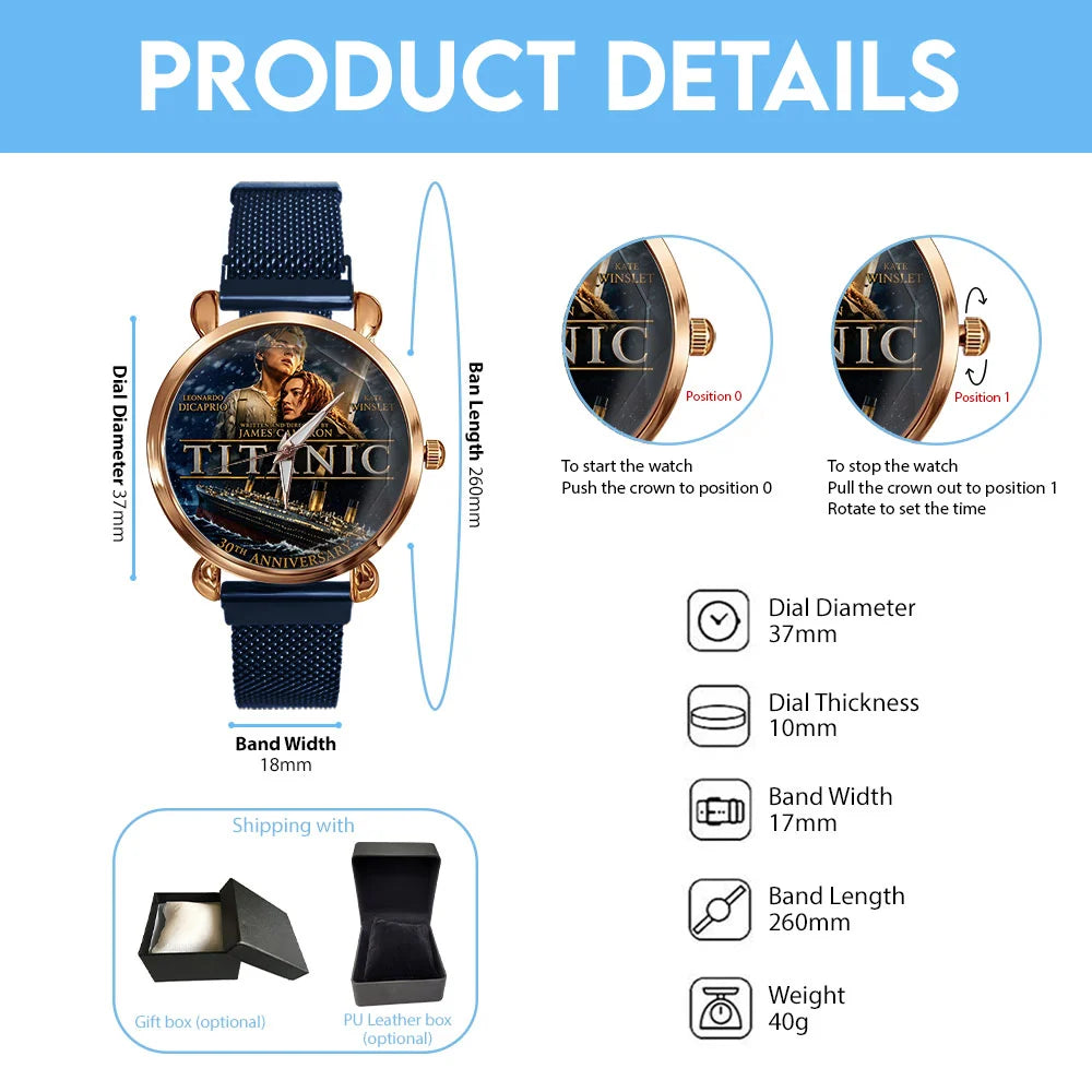 Titanic 30th Anniversary Mesh Strap Quartz Watch - TMTHU8883