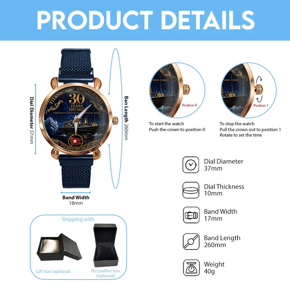 Titanic 30th Anniversary Mesh Strap Quartz Watch - TMTHU8894