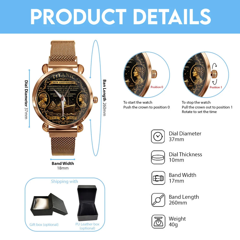 Titanic 30th Anniversary Mesh Strap Quartz Watch - TANTN25317