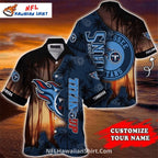 Titans Hawaiian Shirt – Custom Name Sunset Palm Design