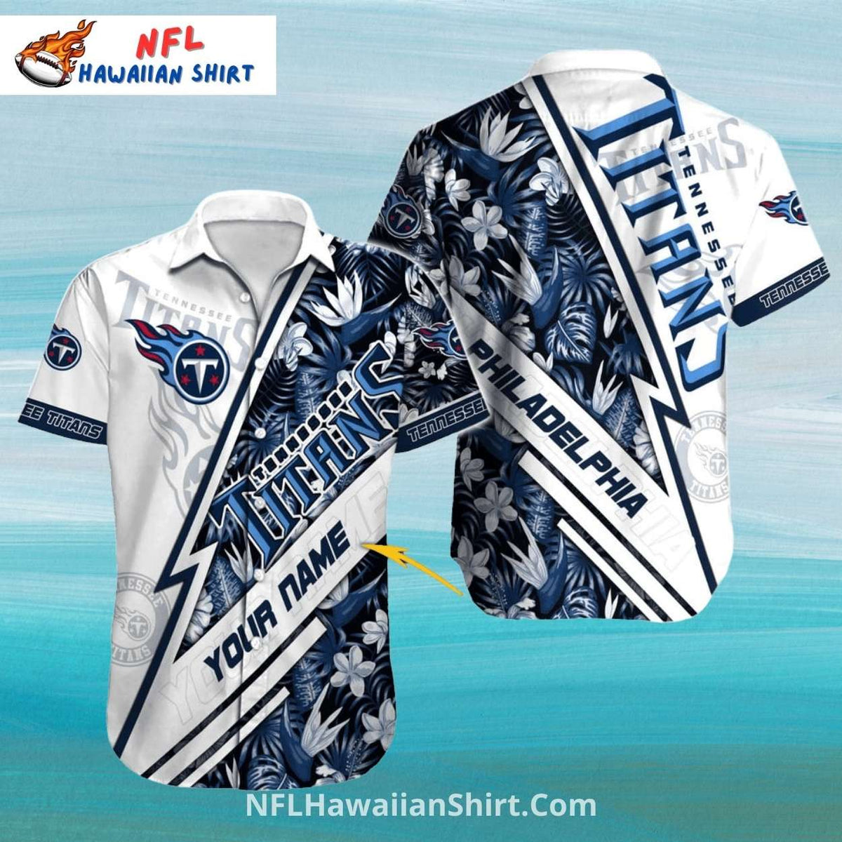 Titans Hawaiian Shirt – Floral Lightning Design
