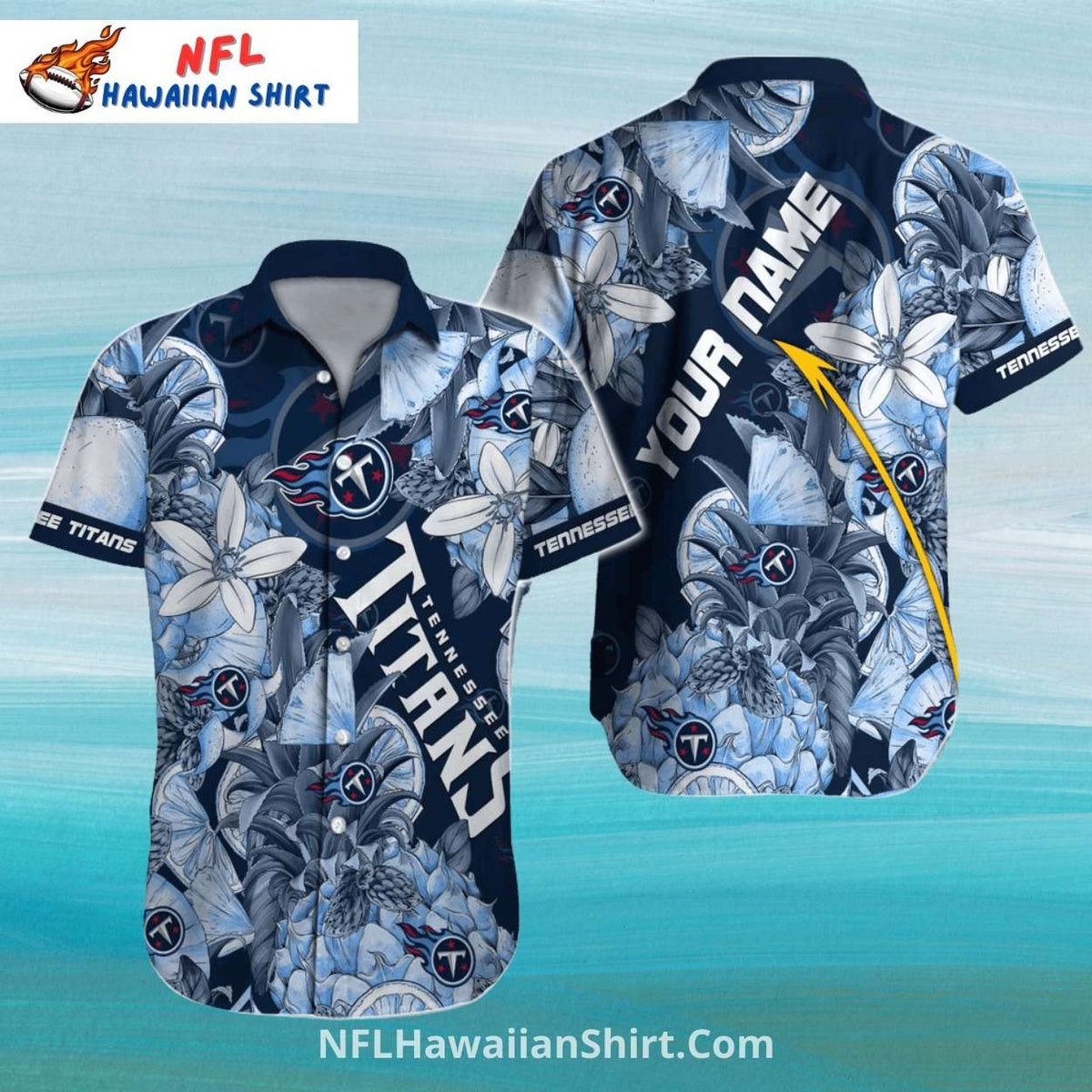 Titans Hawaiian Shirt – Pineapple And Tropical Flower