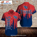Titans Hawaiian Shirt – Red and Blue Grunge Logo Design