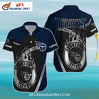 Titans Hawaiian Shirt – Silver Flames And Logo Design