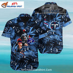 Titans Hawaiian Shirt – Warrior And Football Leaf Design
