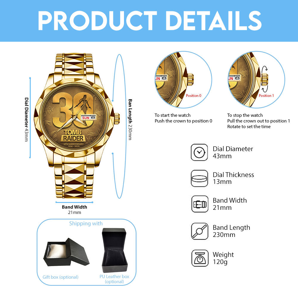 Tomb Raider 30th Anniversary Alloy Luxury Quartz Watch - GNE4894