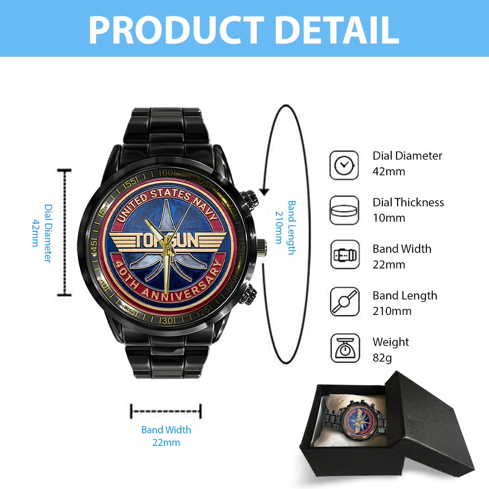 Top Gun 40th Anniversary 2026 Black Stainless Steel Watch - TMTHU2893