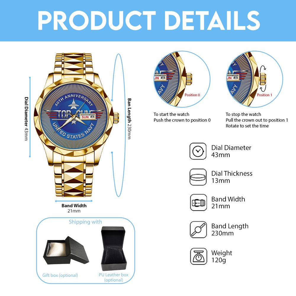 Top Gun 40th Anniversary Alloy Luxury Quartz Watch - TMTHU2975