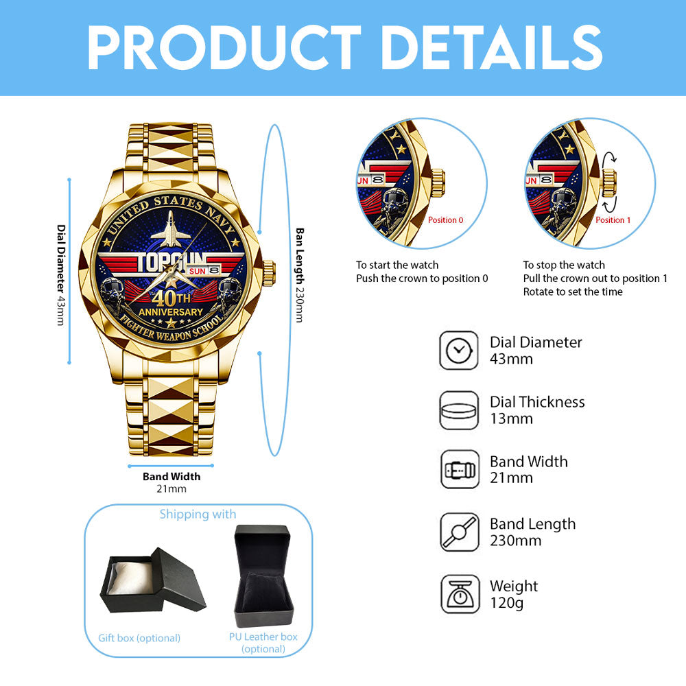 Top Gun 40th Anniversary Alloy Luxury Quartz Watch - TMTHU3800