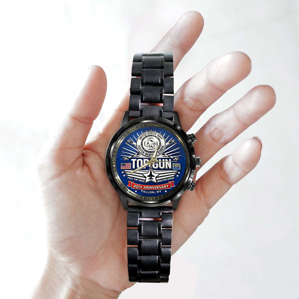 Top Gun 40th Anniversary Black Stainless Steel Watch - TMTHU3085