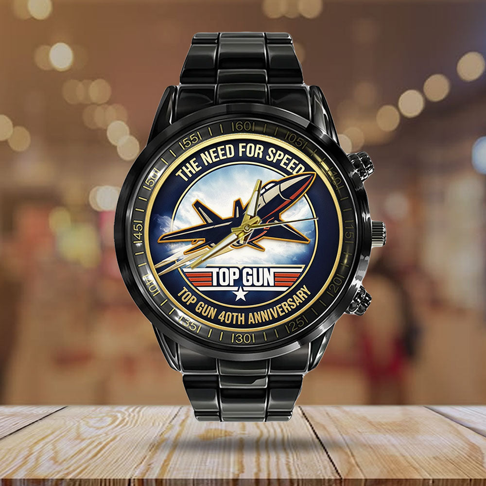 Top Gun 40th Anniversary Black Stainless Steel Watch - TMTHU3087