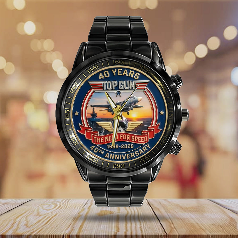 Top Gun 40th Anniversary Black Stainless Steel Watch - MAITM14237