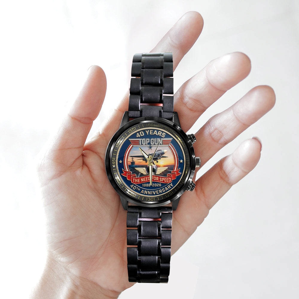 Top Gun 40th Anniversary Black Stainless Steel Watch - MAITM14237