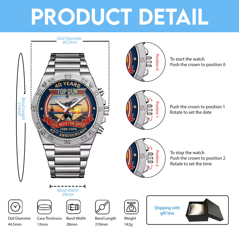 Top Gun 40th Anniversary Gentleman Stainless Steel Watch - MAITM14327