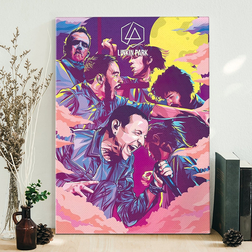 Top Scream All Members Linkin Park Band Poster Canvas