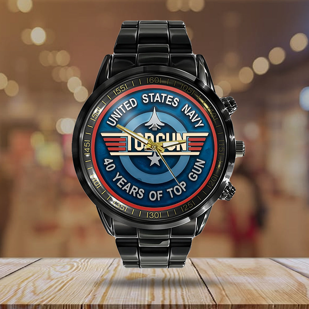 Top Gun 40th Anniversary Black Stainless Steel Watch - TMTHU3003