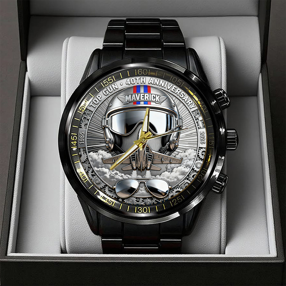 Top Gun 40th Anniversary 2026 Black Stainless Steel Watch - TANTN19726