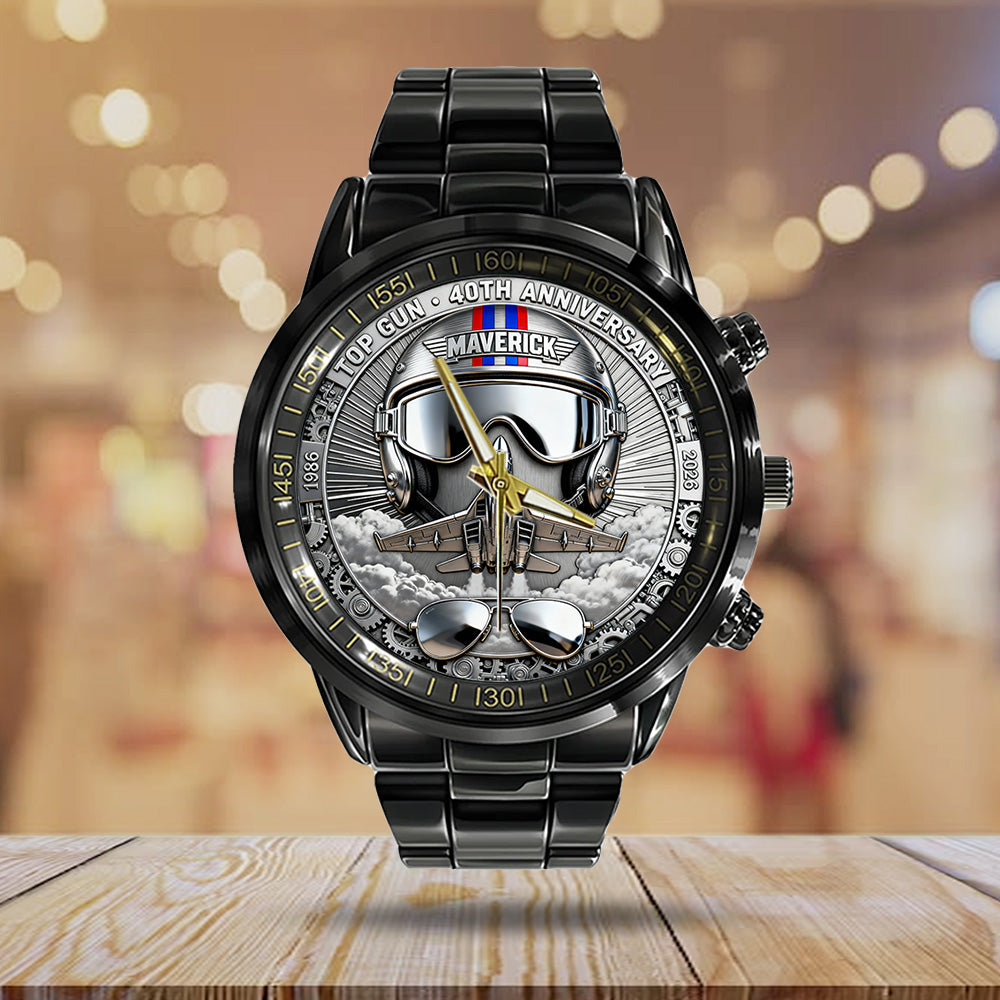 Top Gun 40th Anniversary 2026 Black Stainless Steel Watch - TANTN19726