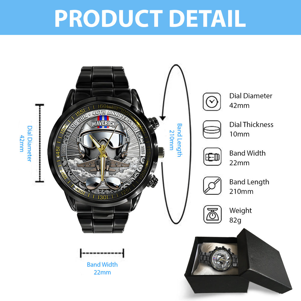 Top Gun 40th Anniversary 2026 Black Stainless Steel Watch - TANTN19726