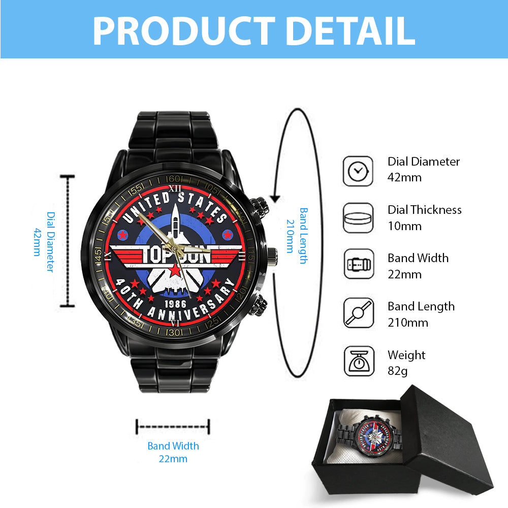 Top Gun 40th Anniversary 2026 Black Stainless Steel Watch - TMTHU2744
