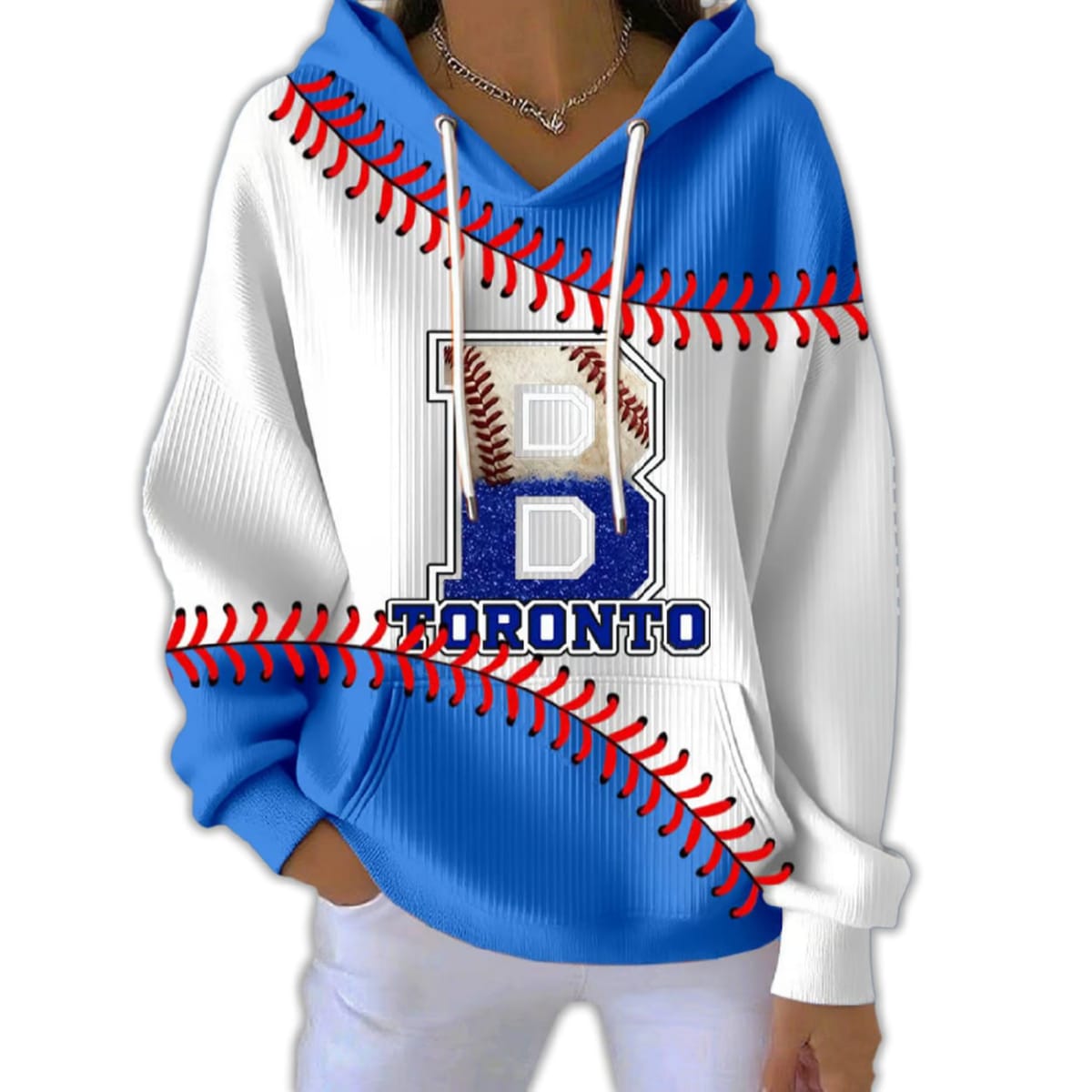 Toronto Baseball Elastic Pit Strip Hoodie T-Shirt