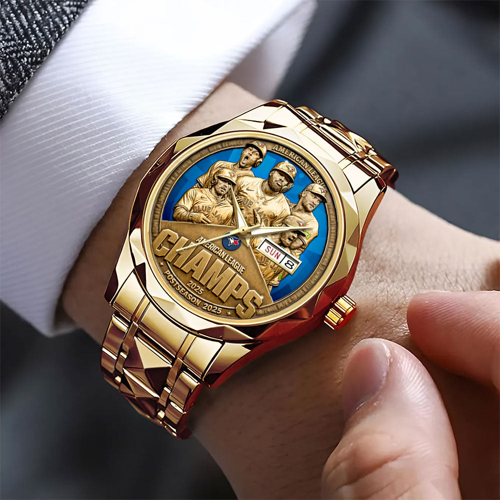 Toronto Blue Jays 2025 American League Champions Alloy Luxury Quartz Watch - MAITM13532