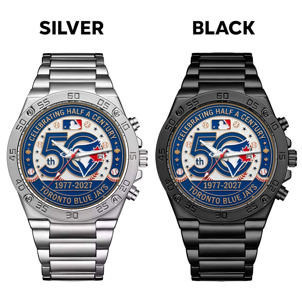Toronto Blue Jays 50th Anniversary Gentleman Stainless Steel Watch - MAITM15270