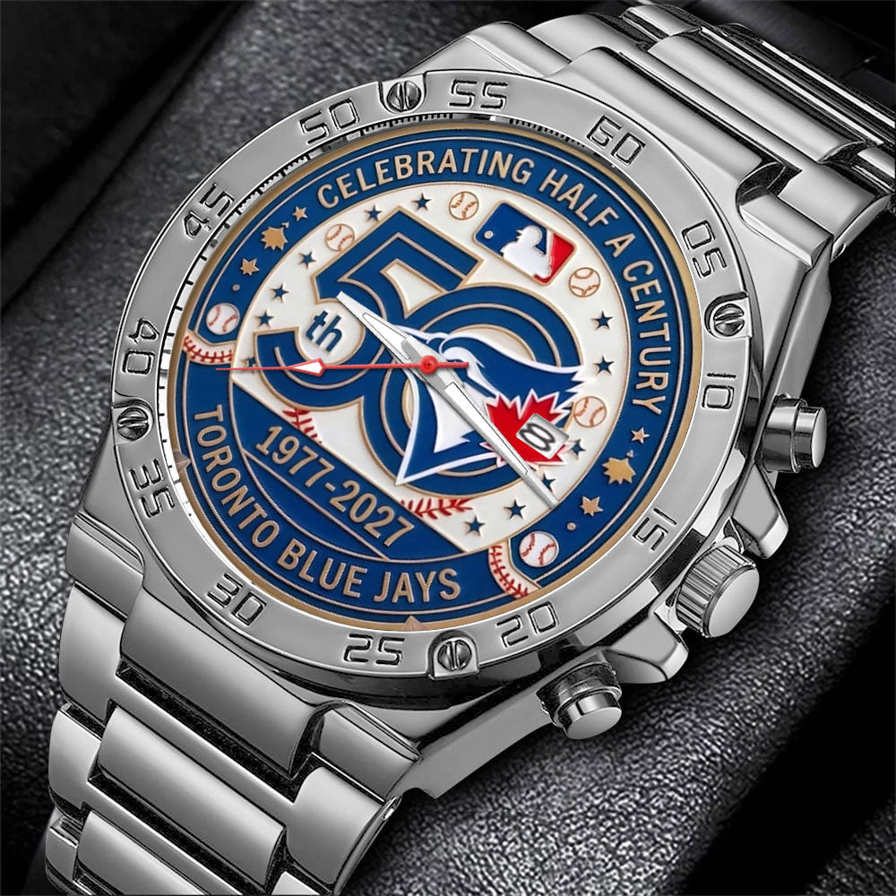 Toronto Blue Jays 50th Anniversary Gentleman Stainless Steel Watch - MAITM15270