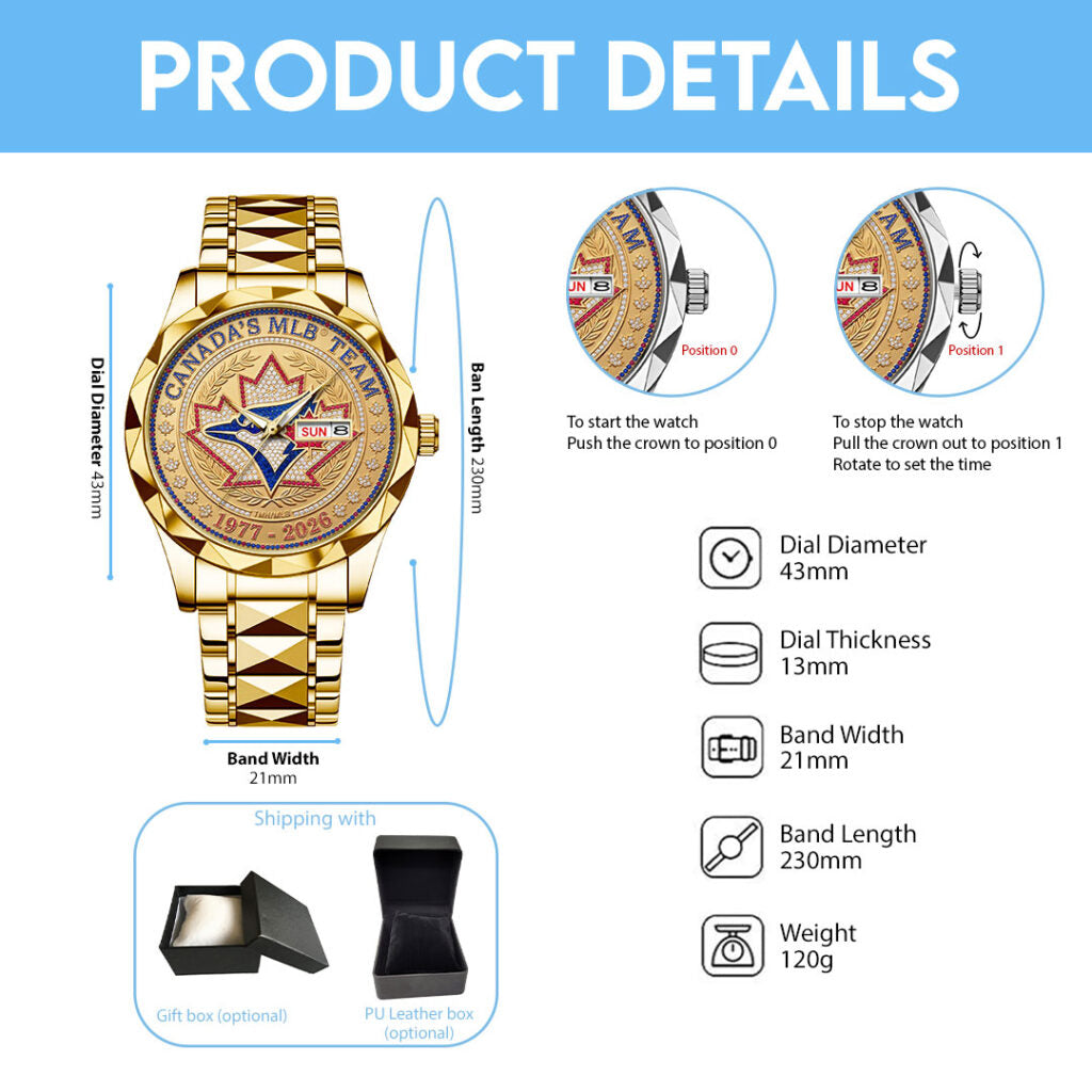 Toronto Blue Jays 50th Seasons Alloy Luxury Quartz Watch - TMTHU4728