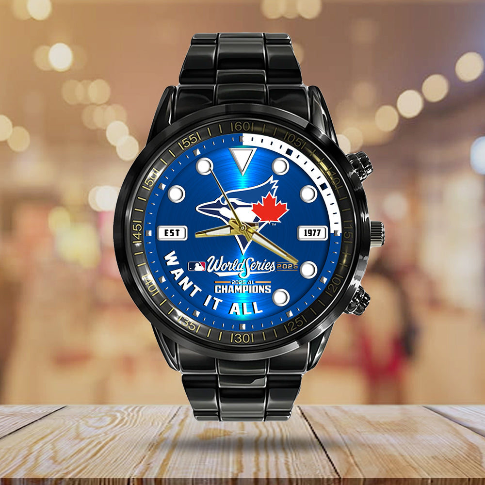 Toronto Blue Jays World Series 2025 Black Stainless Steel Watch - GNENEW727