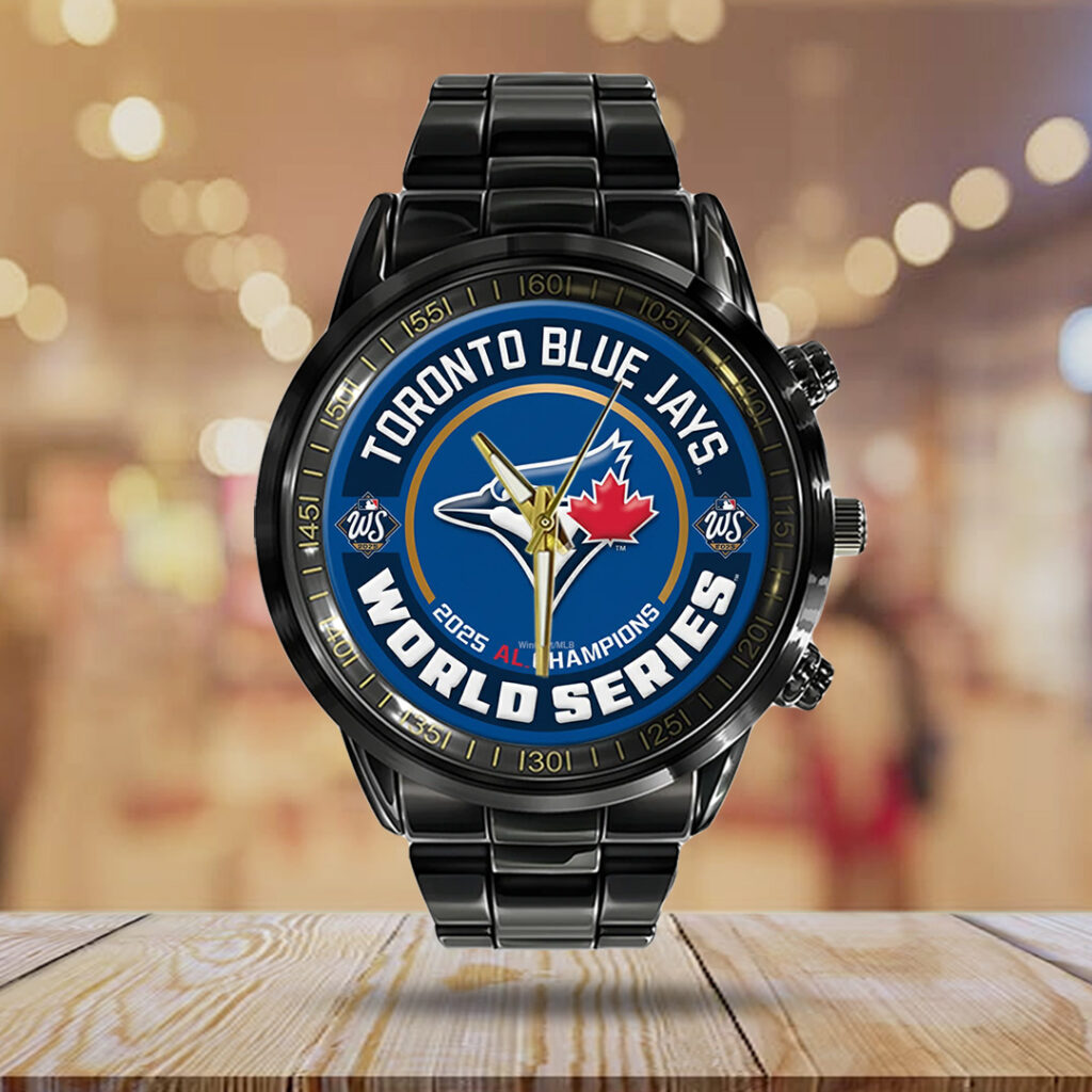 Toronto Blue Jays  2025 American League Champions Black Stainless Steel Watch - TANTN17652
