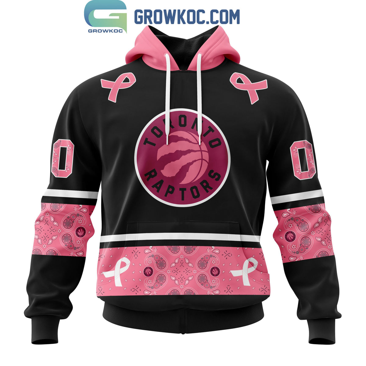 Toronto Raptors NBA Special Design Paisley Design We Wear Pink Breast Cancer Personalized Hoodie T Shirt