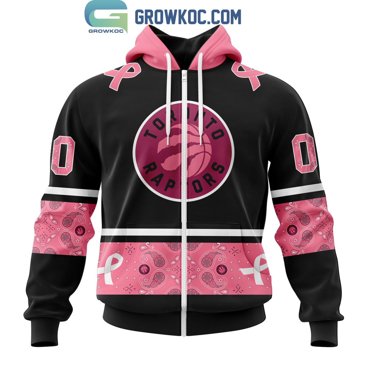Toronto Raptors NBA Special Design Paisley Design We Wear Pink Breast Cancer Personalized Hoodie T Shirt