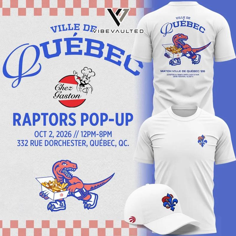 Toronto Raptors Ville De Quebec Game Pop Up 2026 Limited Edition Tee Shirt