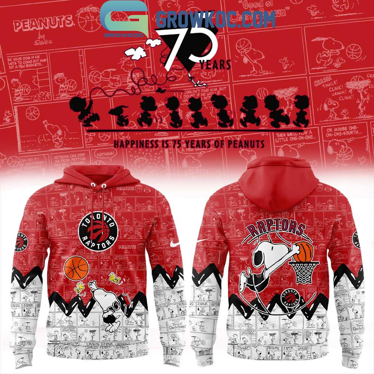 Toronto Raptors 75th Anniversary Snoopy Peanuts Hoodie T Shirt