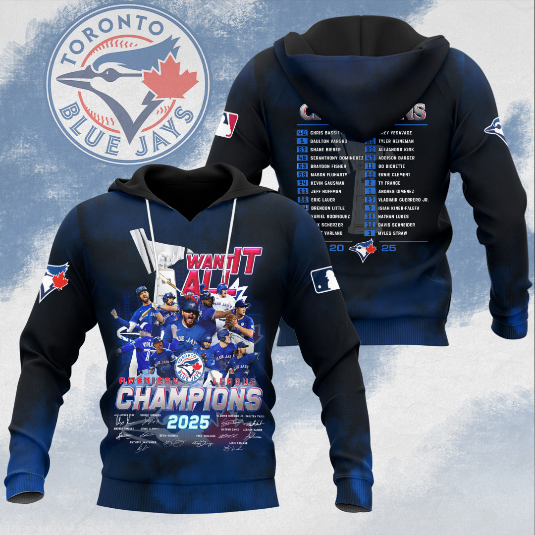Toronto Blue Jays 2025 American League Champions 3D Apparel – HOATT14518