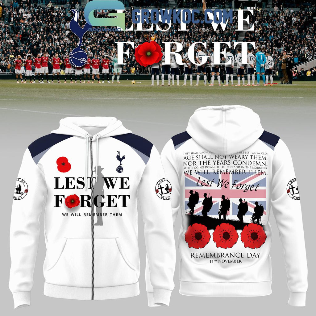Tottenham Hotspurs Lest We Forget Hoodie Shirt