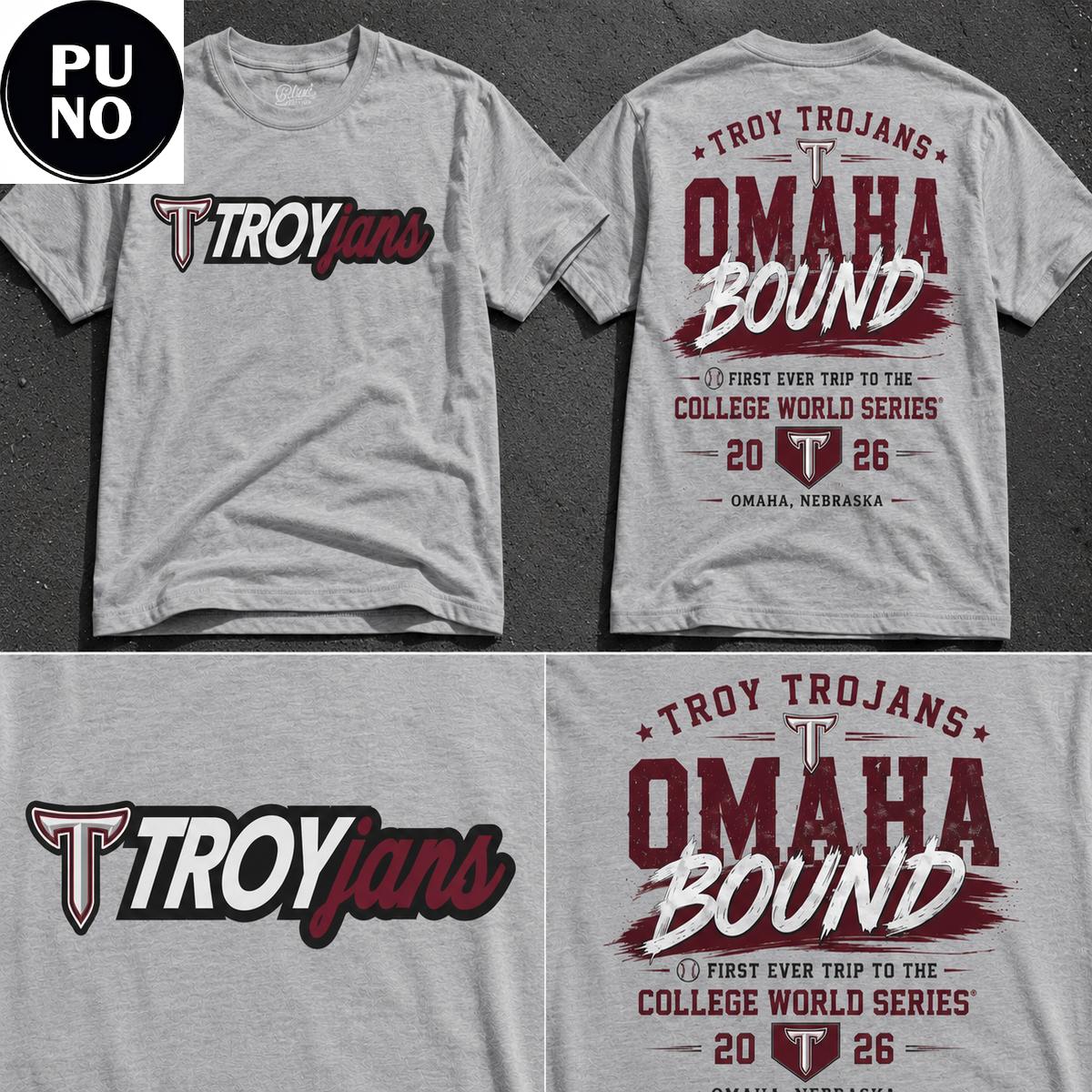 Troy Trojans 2026 NCAA Baseball College World Series Omaha Bound Hoodie T-Shirt