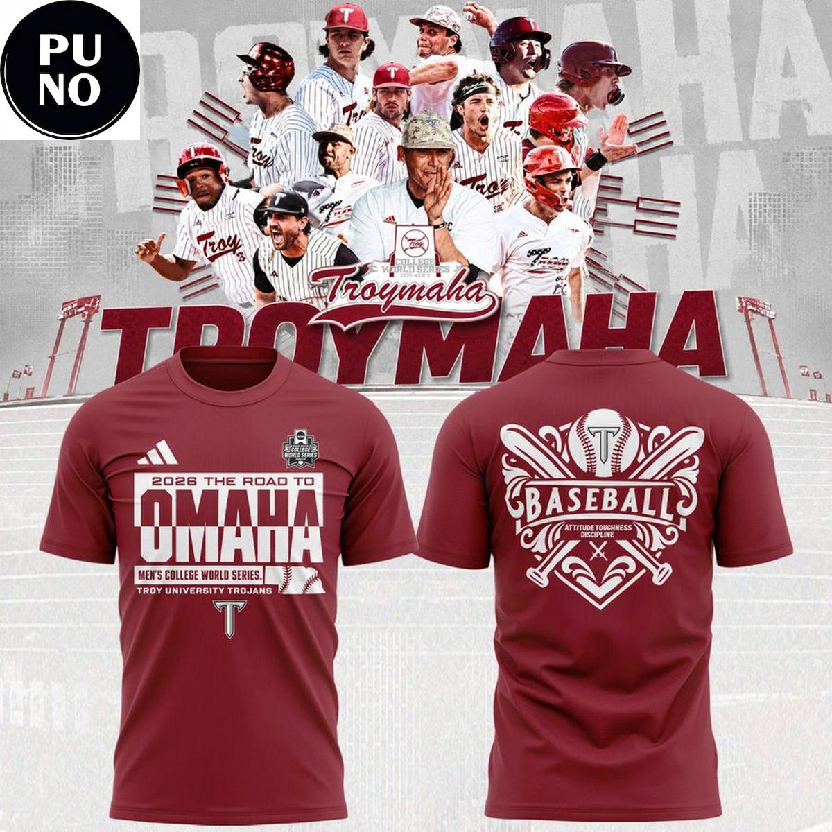 Troy Trojans Baseball 2026 NCAA College World Series Troymaha T-Shirt