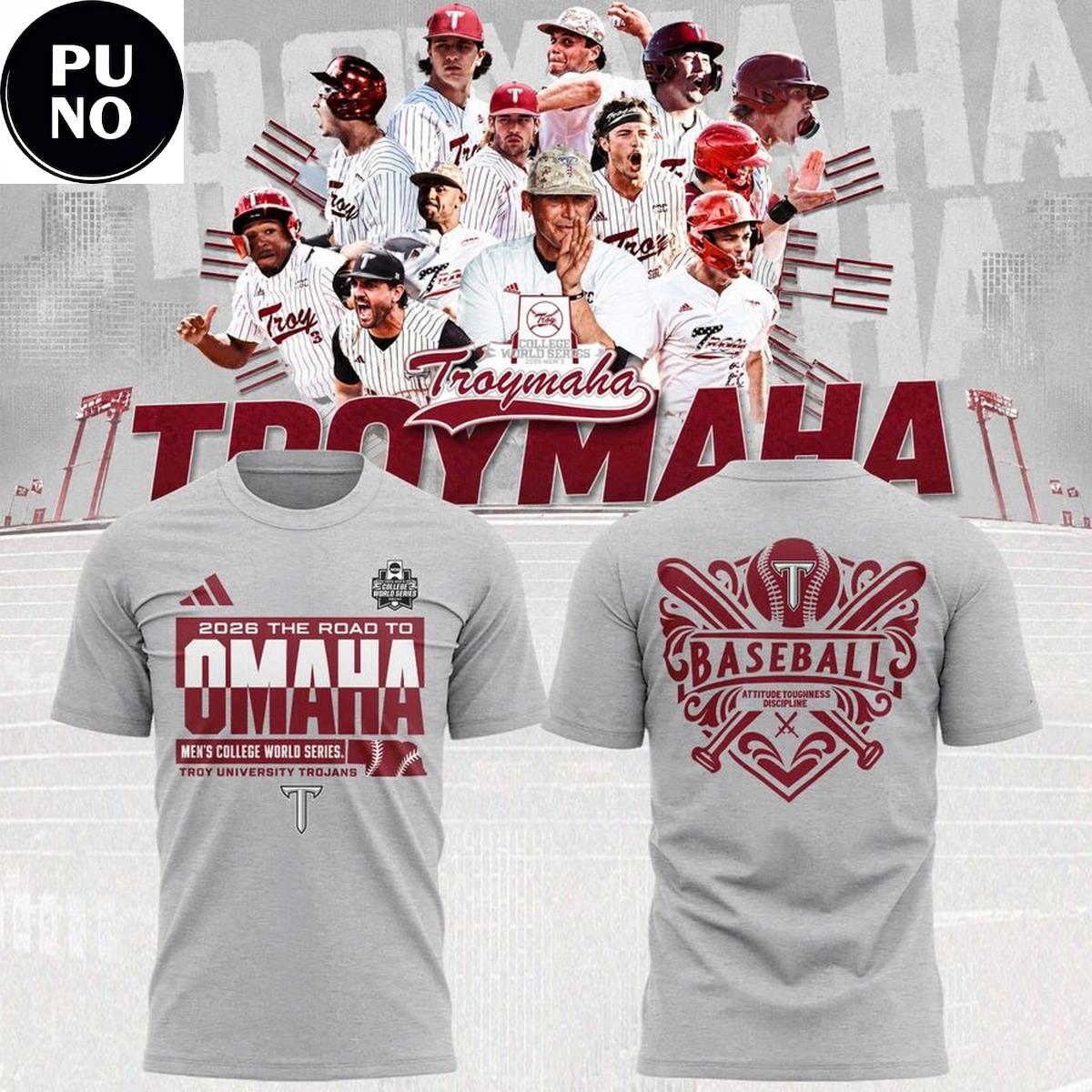 Troy Trojans Baseball 2026 NCAA College World Series Troymaha T-Shirt