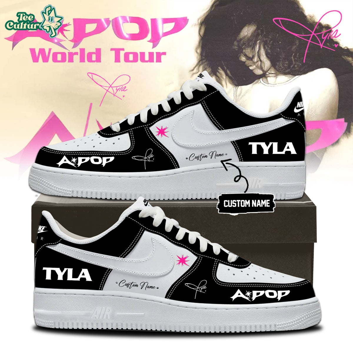 Tyla Apop World Tour Custom Nike Air Force 1 Sneakers