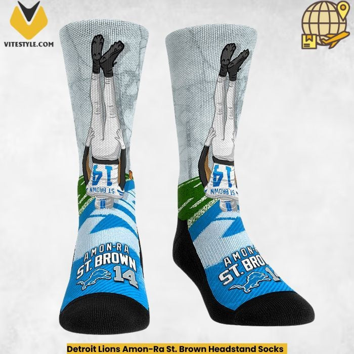 Detroit Lions Amon-Ra St. Brown Headstand Socks